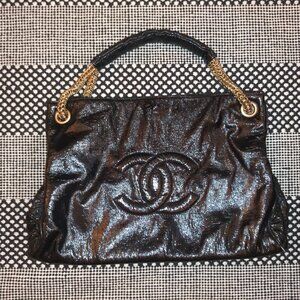 Authentic Chanel Large Black CC Shoulder Bag